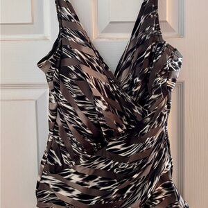 Miraclesuit Brown and Black Patterned Top